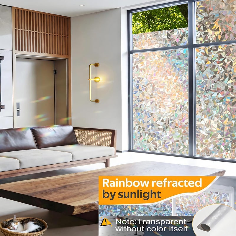 Pickhonk Window Privacy Film Window Coloring Colored Glass Film UV Blocking Glass Stickers Thermal Insulation Home Windows 17.5 x 78.7 Inches(Pack of 2) - Image 2